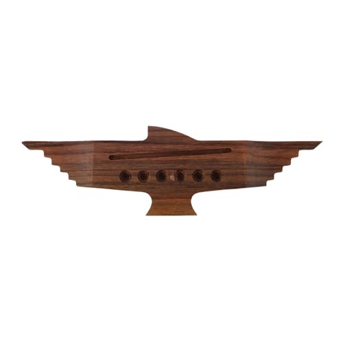 10Pcs Acoustic Guitar Bridge Replacement Set – Rosewood with Saddle Nut Pin for 6-String Guitar, Pre-Slotted Hardwood Bridge for Improved Sound