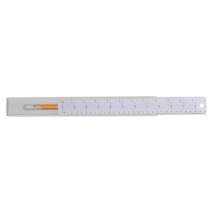 Westcott 17355 12-Inch Ruler Set with Pencil Storage, Innovative Design for Easy Measuring and Organization at School or Office, 2-Piece Set - size: 12" Pencil Storage