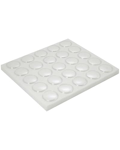 Novel Box 25 Small Gem Jars with White Foam Gemstone Tray 7.8X7.8X0.75 - color: White Foam Liner with 25 Gem Jars