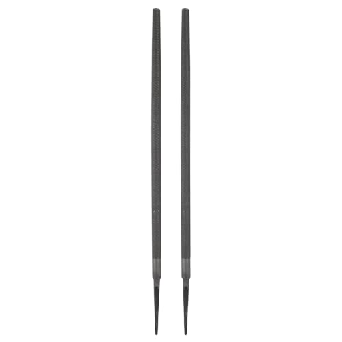 HARFINGTON 2 Pcs 12" Round Medium Cut File Double Cut Teeth Medium Metal File High Carbon Steel T12 without Handle for Metal Wood Finishing Roughing, Grey - size: 12", style: Medium Cut