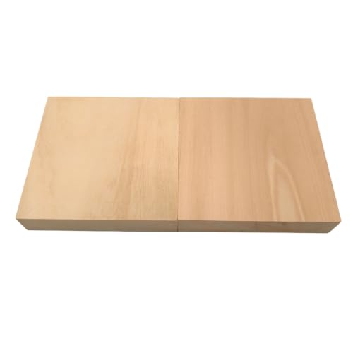 2PCS Unfinished Basswood Blocks for Crafts, Wood Craft Panels for Art, Engraving, Painting, DIY Projects, Chip Carving, Fretwork (5.9 x 5.9 x 1.18 in) - size: 5.9 x 5.9 x 1.18 in