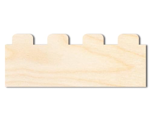 Unfinished Wood Large Building Blocks Shape | DIY Craft Cutout | up to 46" DIY 4" / 1/8" - size: 4", style: 1/8" Thick Wood