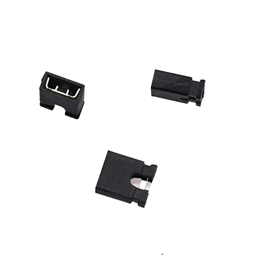 MEETOOT 200PCS 2.54mm Standard Pin Header Jumper Cap Short Connection Block Circuit Board Shunts Short Circuit Cap for Hard Drive CD DVD Motherboards DIY Accessories Black