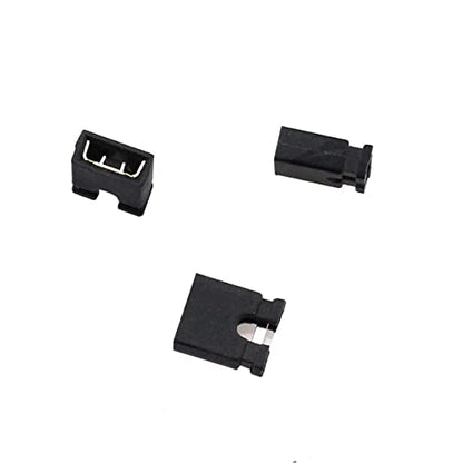 MEETOOT 200PCS 2.54mm Standard Pin Header Jumper Cap Short Connection Block Circuit Board Shunts Short Circuit Cap for Hard Drive CD DVD Motherboards DIY Accessories Black