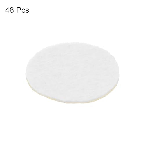 HARFINGTON 48pcs Round Adhesive Felt Circles, 20mm 3/4" Pre Cut Felt Craft Stickers Non-Woven Mini Felt Fabric Circles for DIY Sewing Handcraft Cut Projects Craft Finishing, White - color: White, size: 20mm (48pcs)