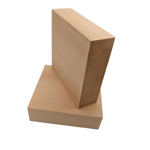 2PCS Unfinished Basswood Blocks for Crafts, Wood Craft Panels for Art, Engraving, Painting, DIY Projects, Chip Carving, Fretwork (3.93 x 3.93 x 1.18 in) - size: 3.93 x 3.93 x 1.18 in