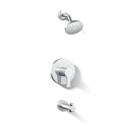 KOHLER TS35322-4G-CP, Elate Rite-Temp Tub and Shower Trim with Single Function 1.75 GPM Showerhead, Polished Chrome, Sleek Tub and Shower Kit, Easy to Clean - color: Polished Chrome, size: 1.75 GPM