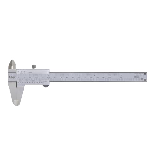 Mitutoyo 530-118 Vernier Calipers, Stainless Steel, for Inside, Outside, Depth and Step Measurements, Metric, 0"/0mm-200mm Range, +/-0.03mm Accuracy, 0.02mm Resolution, 50mm Jaw Depth