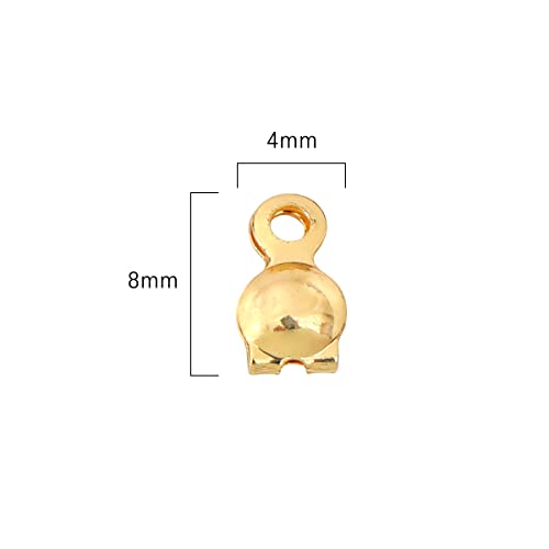 BEADIA 18K Gold Plated End Caps Non Tarnish 4x8mm 200pcs for Jewelry Making Findings - color: End Caps Gold, size: 4x8mm