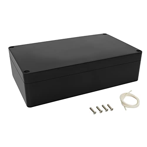 LeMotech Project Box ABS Plastic Junction Box IP65 Waterproof Hobby Box Electrical Boxes Universal Enclosure for Electronic Black 7.8 x 4.7 x 2.2 inch(200x120x56mm)（Pack of 1 - color: Black (1 pack), size: 7.8" x 4.7" x 2.2"