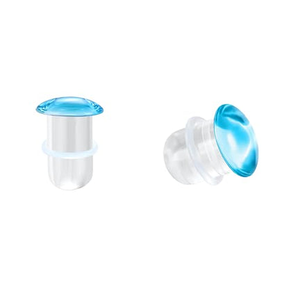 Glass Ear Stretching Kit Single Flare Plugs & Rubber Rings Unique 1mm Increments 3mm-25mm Gradual Sizing Smooth Glass Gauges for Daily Wear Earring Expander Stretcher Piercing Body Jewelry 2Pc - color: Blue, size: 12mm