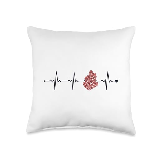 Best Rocks And Minerals Kit Guide Collection Gifts Collecting Heartbeat Geologist Mineral Collector Throw Pillow, 16x16, Multicolor - size: 16x16