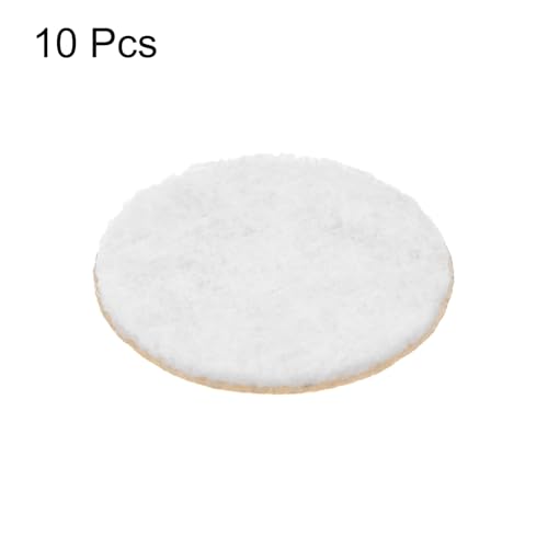 HARFINGTON 10pcs Round Adhesive Felt Circles, 13mm 1/2" Pre Cut Felt Craft Stickers Non-Woven Mini Felt Fabric Circles for DIY Sewing Handcraft Cut Projects Craft Finishing, White - color: White, size: 13mm (10pcs)