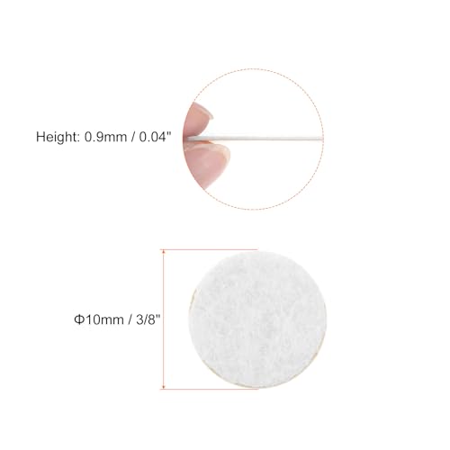 HARFINGTON 48pcs Round Adhesive Felt Circles, 10mm 3/8" Pre Cut Felt Craft Stickers Non-Woven Mini Felt Fabric Circles for DIY Sewing Handcraft Cut Projects Craft Finishing, White - color: White, size: 10mm (48pcs)