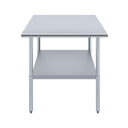 AmGood 36 in. x 36 in. Stainless Steel Work Table | Metal Kitchen Food Prep Table | NSF - size: 36 in. Long x 36 in. Deep without Wheels
