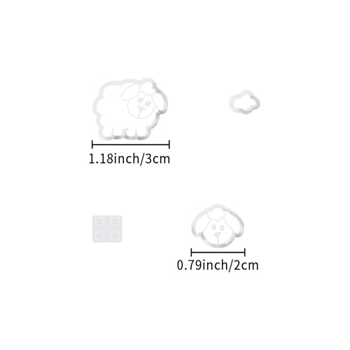 Xaekicr 4PCS Dog & Sheep Clay Cutters – Cute Polymer Clay Earring Cutters Set for Jewelry Making, Animal Clay Tools for DIY Projects, Polymer Clay Molds - color: S color