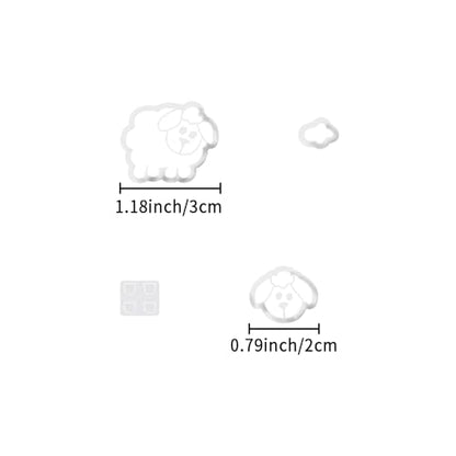 Xaekicr 4PCS Dog & Sheep Clay Cutters – Cute Polymer Clay Earring Cutters Set for Jewelry Making, Animal Clay Tools for DIY Projects, Polymer Clay Molds - color: S color