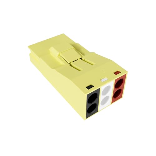 4Pcs Snap-on Quick Wire Connectors, 400V 6A 16-12 AWG - color: Yellow-3P, size: 4 Pcs