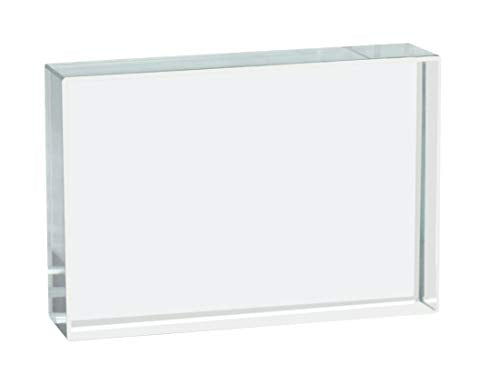 EISCO Rectangular Refraction Block, 3" (75mm) x 2" (50mm) x 0.7" (18mm) - Optically Worked Glass - Slightly Beveled Edges - Excellent for Physics Experiments & Photography
