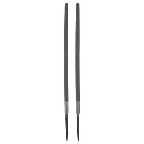 HARFINGTON 2 Pcs 8" Round Fine Cut File Double Cut Teeth Fine Metal File High Carbon Steel T12 without Handle for Metal Wood Finishing Roughing, Grey - size: 8", style: Fine Cut