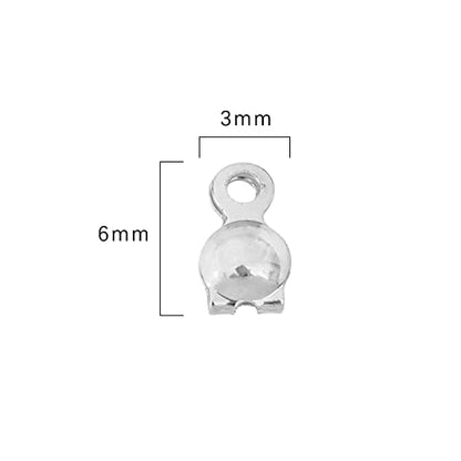 BEADIA Platinum Plated End Caps Non Tarnish 3x6mm 200pcs for Jewelry Making Findings - color: End Caps Platinum, size: 3x6mm