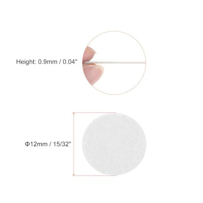 HARFINGTON 10pcs Round Adhesive Felt Circles, 12mm 15/32" Pre Cut Felt Craft Stickers Non-Woven Mini Felt Fabric Circles for DIY Sewing Handcraft Cut Projects Craft Finishing, White - color: White, size: 12mm (10pcs)