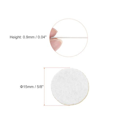 HARFINGTON 10pcs Round Adhesive Felt Circles, 15mm 5/8" Pre Cut Felt Craft Stickers Non-Woven Mini Felt Fabric Circles for DIY Sewing Handcraft Cut Projects Craft Finishing, White - color: White, size: 15mm (10pcs)