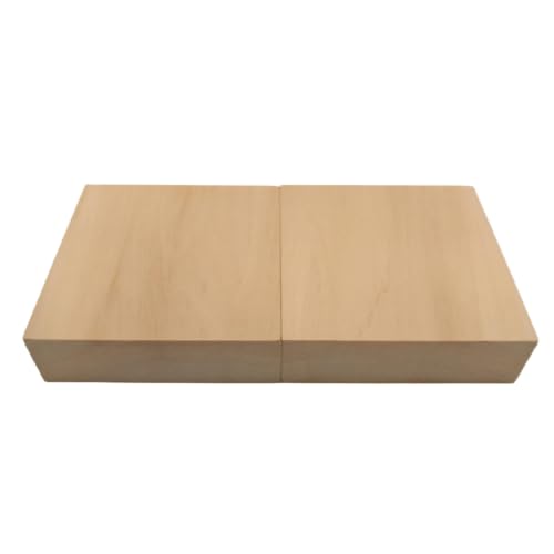 2PCS Unfinished Basswood Blocks for Crafts, Wood Craft Panels for Art, Engraving, Painting, DIY Projects, Chip Carving, Fretwork (3.93 x 3.93 x 1.18 in) - size: 3.93 x 3.93 x 1.18 in