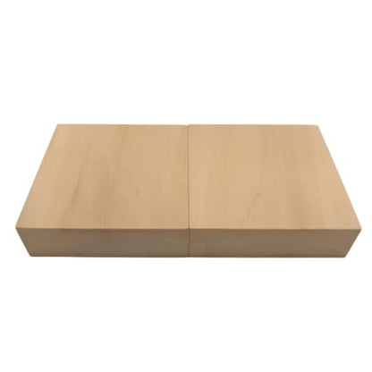 2PCS Unfinished Basswood Blocks for Crafts, Wood Craft Panels for Art, Engraving, Painting, DIY Projects, Chip Carving, Fretwork (3.93 x 3.93 x 1.18 in) - size: 3.93 x 3.93 x 1.18 in