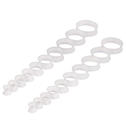 Oyaface 20 PCS Piercing Tunnel Set Soft/Hard Silicone Flesh Ear Plugs 2g-25mm Flexible Ear Stretching Gauge Expander - color: White(thin)