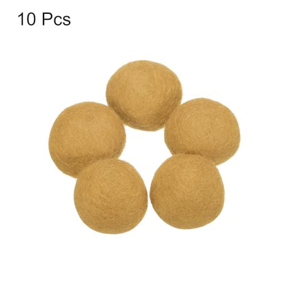 PATIKIL Wool Felt Balls Beads Wool Felting Pom 3.1cm 31mm Khaki for Home Crafts Handcrafts Project DIY Pack of 10 - color: Khaki