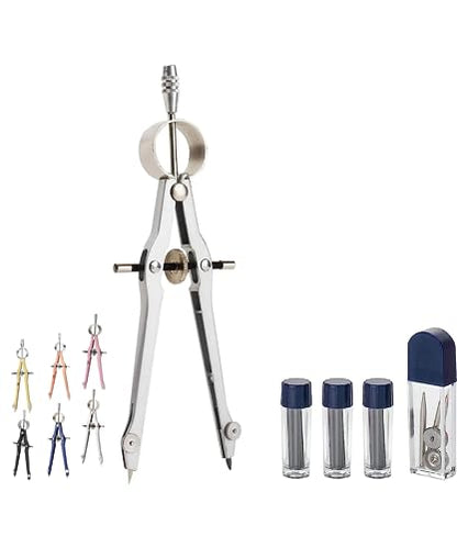 Mr. Pen- Professional Compass for Geometry, Extra Lead - color: Silver