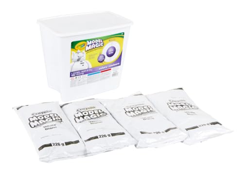 Crayola Model Magic White, 4‑Pack (8 oz Each), Teacher Must Haves & Classroom Essentials, Air‑Dry Modeling Material for Kids, Sculpting Craft Clay Alternative, Ages 3+ - color: White, size: 8 oz (Pack of 4)