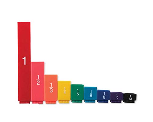 hand2mind Rainbow Fraction Tower Equivalency Cubes, Decimal Fraction Equivalency, Math Blocks, Montessori Math Rods, Fraction Manipulatives, Classroom Manipulatives for Elementary School (51 Pieces) - style: Set of 51