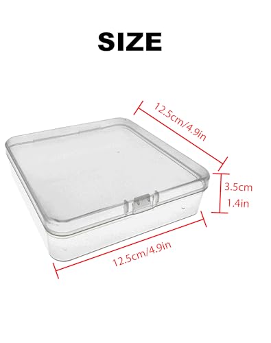 LJY 8 Clear Square Plastic Boxes, 4.9 x 4.9 x 1.4 in for Watch Parts - color: Clear, size: 4.9×4.9×1.4 in