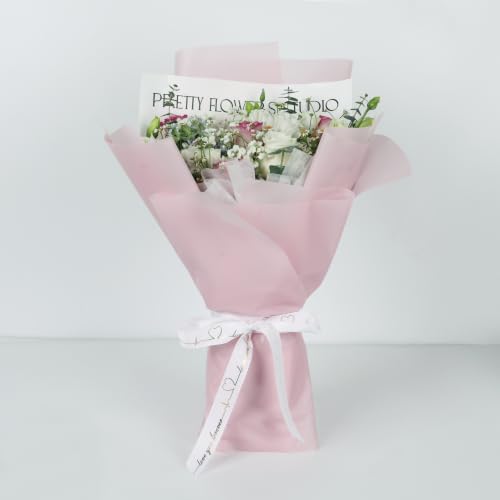FUHITIM 20 Sheets Flower Wrapping Paper (Misty Light Pink) - color: Misty Light Pink