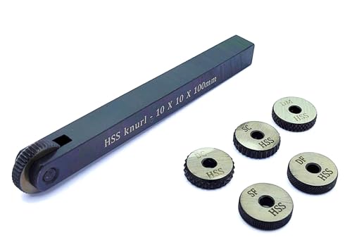 New Single wheel knurling tool holder with 5 spare HSS knurls (10 x 10 x 100 mm) - style: Knurling Tool 5 spare (10 x 10 x 100 mm)