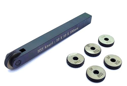 New Single wheel knurling tool holder with 5 spare HSS knurls (10 x 10 x 100 mm) - style: Knurling Tool 5 spare (10 x 10 x 100 mm)