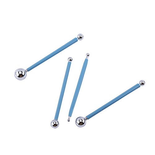 4PCS Modeling Ball Tools, Fondant Dotting Tools, Clay Sculpting Tool Set, Double Ended, for DIY Ball Modeling