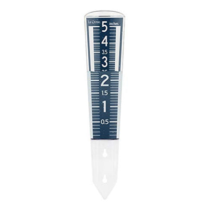 La Crosse 704-1531B-INT Large Magnifying Easy Read 5-Inch Capacity Acrylic Rain Gauge in Navy Blue - color: Blue