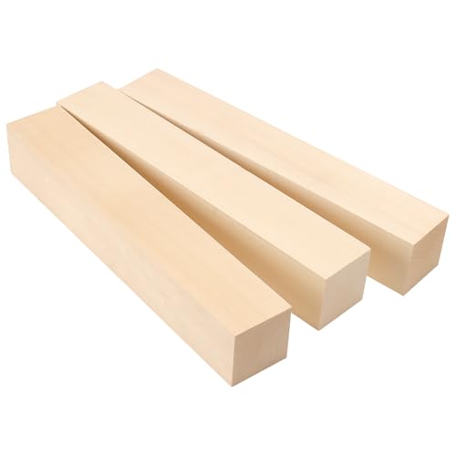SHEUTSAN 8 Pieces Unfinished Basswood Blocks, 12 x 2 x 2 Inch Wood Carving Blocks for Crafts