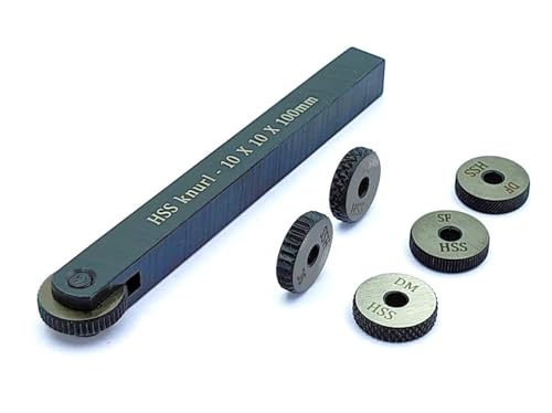 New Single wheel knurling tool holder with 5 spare HSS knurls (10 x 10 x 100 mm) - style: Knurling Tool 5 spare (10 x 10 x 100 mm)