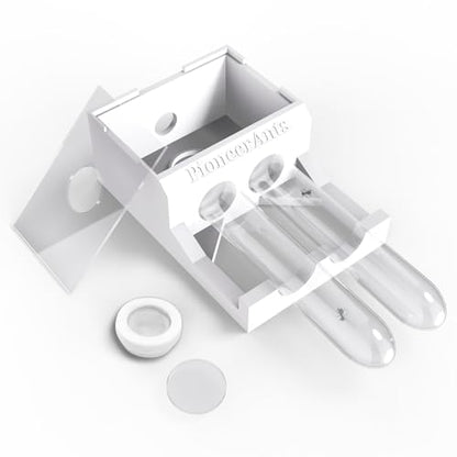 Transparent Mini Ant Farm with Dual Test Tubes for Thriving Ant Colony Observation - color: white