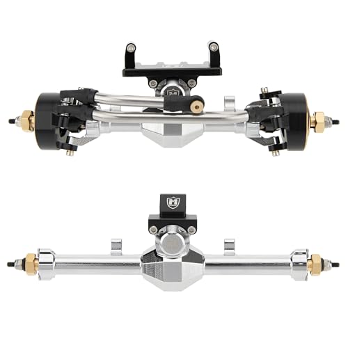 MEUS Racing Isokinetic 3-Section CVD Front and Rear Axles Maximum Steering Angle 52° Wider +5MM for Axial SCX24 Deadbolt C10 JLU Gladiator Bronco 1/24 RC Crawler Upgrade Parts (Electroplated Silver) - color: Silver