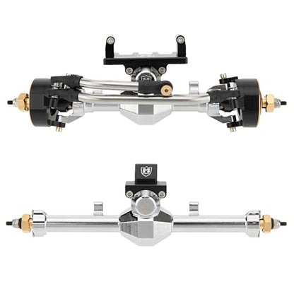 MEUS Racing Isokinetic 3-Section CVD Front and Rear Axles Maximum Steering Angle 52° Wider +5MM for Axial SCX24 Deadbolt C10 JLU Gladiator Bronco 1/24 RC Crawler Upgrade Parts (Electroplated Silver) - color: Silver