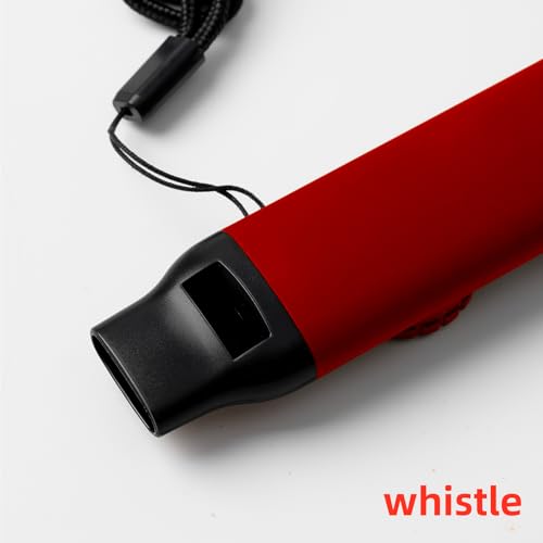 Emergency Survival Safety Whistle，Whistle for Kids with Lanyard,Compass,Thermometer,Ideal for Kayaking, Boating, Hiking, Camping, Climbing - color: Red 2pxs