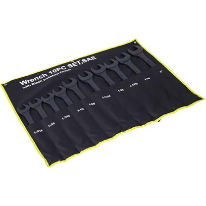 SAE Jumbo Combination Wrench Set, Extra Large 10 Piece 1-5/16'' to 2'' Open-End Wrench Set for Large Vehicles, Black Oxide Finish - color: Sae - 10 Piece