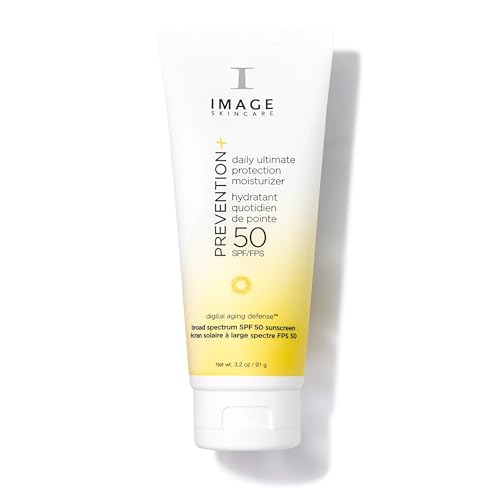 IMAGE Skincare PREVENTION+ Daily Ultimate Protection Moisturizer, SPF 50 Face Sunscreen Lotion, Zinc Oxide, Blendable with No White Cast, 3.2 oz - size: 3.2 Ounce (Pack of 1)
