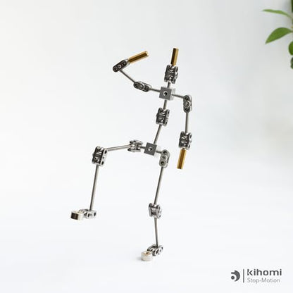 Studio Stop Motion Armature Kit - Feet Tie Down DIY Metal Puppet Figure Skeletons Easy Assembly for Animation Character Design & Creative Fun, Perfect for Stop Motion Animation (Silver, 7.4in) - size: 7.4in