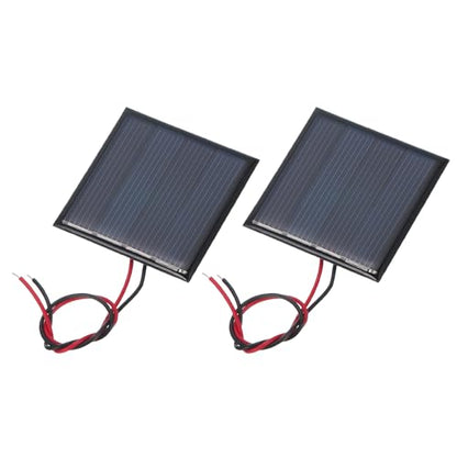 MECCANIXITY 2 Pcs 2V 0.22W 110mA Mini Solar Panels, Small Polycrystalline Solar Cell Panel with 2 Cable for DIY Electric Toy Materials Kits Charger, 44mm x 44mm - style: 2V 0.22W 110mA